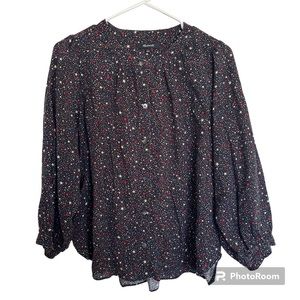 Madewell Women's Top, Size L, Blue, Star print
